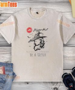 Alt Text: Pretty Pizza Hut Halloween washed t-shirt featuring a witch design, perfect for festive princess-themed celebrations.