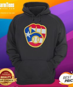 Alt Text: Stylish Puerto Rican Milwaukee Brewers logo hoodie featuring vibrant colors and a comfortable fit for fans.