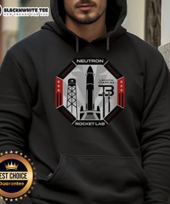 Alt Text: Pretty Rocket Lab Neutron Launch Complex 3 hoodie featuring a stylish design for space enthusiasts.