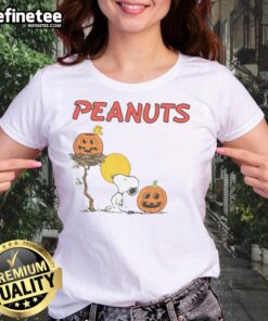 Alt Text: Pretty RSQ x Peanuts Pumpkins Ladies Tee featuring a vibrant pumpkin graphic, perfect for fall fashion.