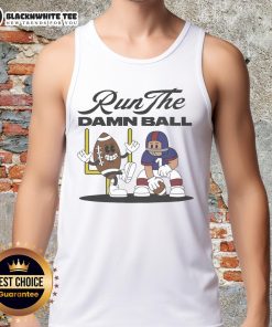 Pretty Run The Damn Ball Tank Top in vibrant color, perfect for workouts or casual wear, showcasing bold typography design.