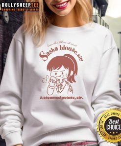 Pretty Sasha Blouse featuring a whimsical design inspired by Attack on Titan on a cozy sweatshirt.
