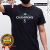 Pretty Seattle Mariners 2025 AL West Division Champions logo T-shirt featuring vibrant team colors and iconic design.