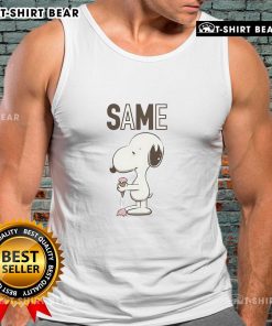 Cute Snoopy ice cream design on a tank top, perfect for summer fashion and fans of Peanuts characters.