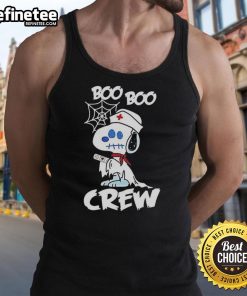 Pretty Snoopy as a nurse ghost in a Halloween cartoon tank top from Peanuts x Boo Boo Crew collection.