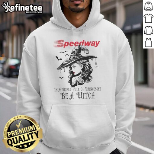 Pretty Speedway hoodie featuring a witch design, perfect for Halloween in a world full of princesses.