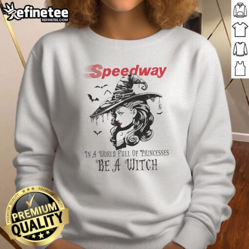 Pretty Speedway Halloween sweatshirt featuring a witch design, perfect for celebrating Halloween in style.