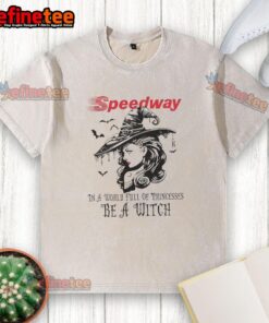 Pretty Speedway Halloween washed t-shirt featuring a witch design, perfect for celebrating Halloween with style.