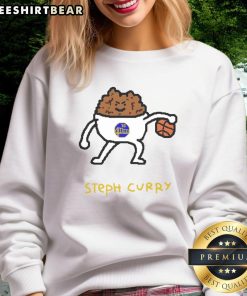 Stylish sweatshirt featuring a pun on Steph Curry, the star player of the Golden State Warriors, perfect for fans.