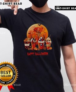 Pretty Tampa Bay Buccaneers Happy Halloween Coffee T-Shirt featuring festive design and team colors for football fans.