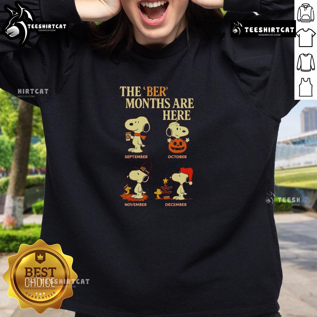 Pretty The Ber Months Are Here Snoopy Halloween Sweatshirt Alt Text: Cozy Snoopy Halloween sweatshirt for the Ber months, featuring a playful design perfect for autumn celebrations.