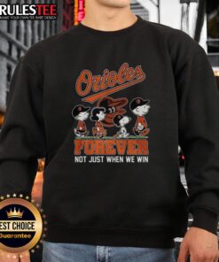 Pretty The Peanuts Baltimore Orioles sweatshirt showcasing team spirit, perfect for fans celebrating all season long.