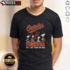 Alt Text: Pretty The Peanuts Baltimore Orioles Show Forever T-Shirt design celebrating team spirit, not just during wins.