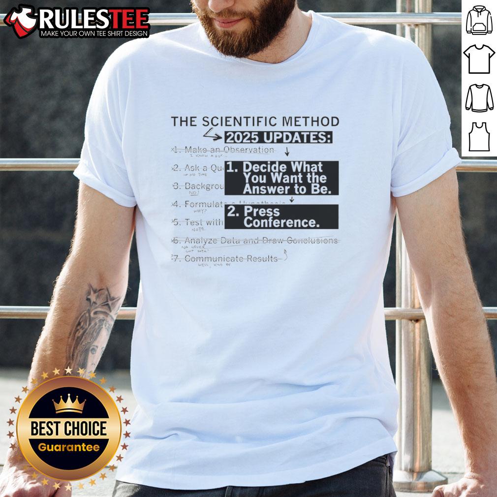 Pretty The Scientific Method 2025 Updates T Shirt Pretty The Scientific Method 2025 Updates T-Shirt featuring a colorful design and science-themed graphics for enthusiasts.