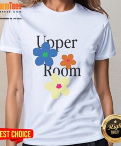 Pretty Upperroom Flower Ladies Tee featuring a vibrant floral design, perfect for casual and stylish outfits.