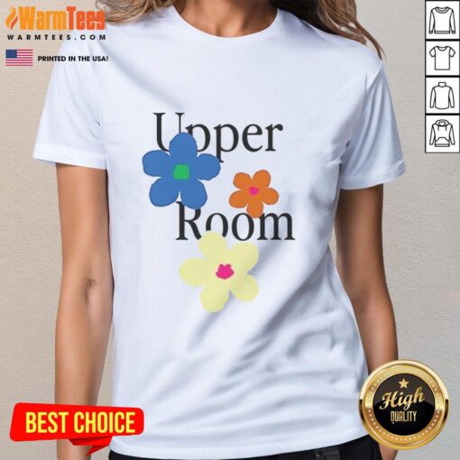 Pretty Upperroom Flower Ladies Tee featuring a vibrant floral design, perfect for casual and stylish outfits.