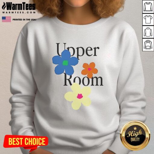Pretty Upperroom Flower Sweatshirt featuring a vibrant floral design on a cozy fabric, perfect for casual wear.