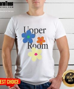 Pretty Upperroom Flower T-Shirt featuring a vibrant floral design on soft fabric, perfect for casual and stylish outfits.