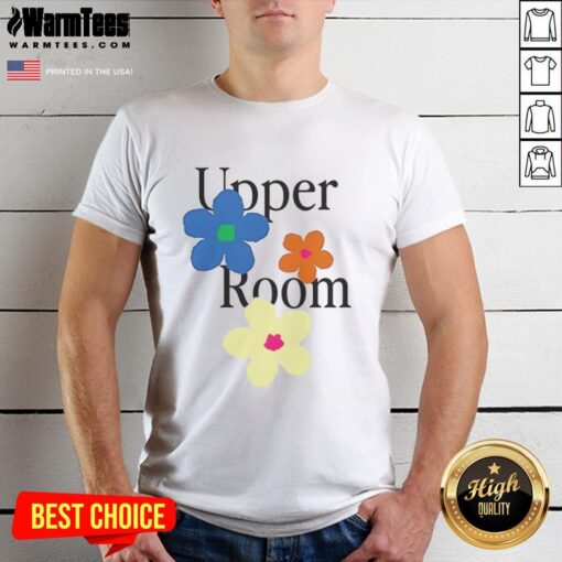 Pretty Upperroom Flower T-Shirt featuring a vibrant floral design on soft fabric, perfect for casual and stylish outfits.