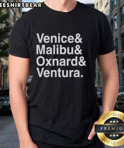 Pretty Venice Malibu Oxnard and Ventura T-Shirt featuring a vibrant beach design, perfect for coastal fashion lovers.