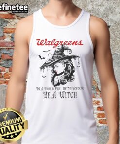 Pretty Walgreens Halloween tank top featuring 'In a world full of princesses, be a witch' design for festive style.