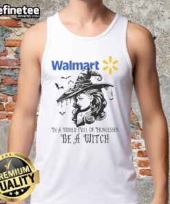 Pretty Walmart Halloween tank top featuring 'In a World Full of Princesses Be a Witch' design, perfect for festive celebrations.