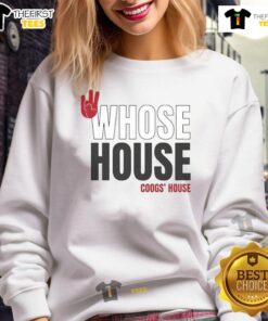 Coogs House sweatshirt featuring a stylish hand sign design, perfect for fans of Pretty Whose House.