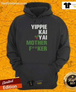Alt Text: Front and back view of the Pretty Yippie Kai Yay hoodie featuring vibrant prints and a stylish design.