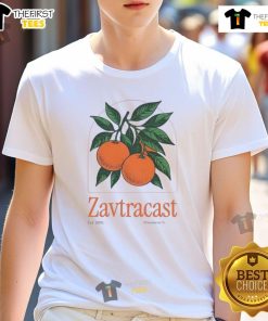 Alt Text: Pretty Zavtracast Mandarin Summer Est 2015 T-Shirt featuring vibrant colors and stylish design for summer wear.