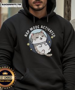 Alt Text: Cute cat snoozing in a zero-gravity snooze hoodie, showcasing adorable napping mode activated for ultimate comfort.