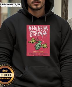 Top A Wilhelm Scream 2025 Canada Tour poster hoodie featuring vibrant graphics and tour details for fans.