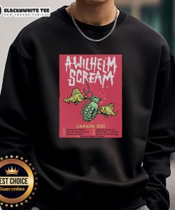Top A Wilhelm Scream 2025 Canada Tour Poster sweatshirt featuring vibrant graphics and tour dates.