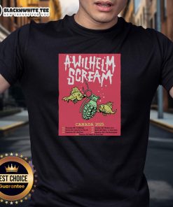 Top A Wilhelm Scream 2025 Canada Tour Poster T-Shirt featuring vibrant graphics and tour dates for fans.