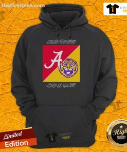 2025 House Divided hoodie featuring Alabama Crimson Tide vs LSU Tigers logo for college football fans.