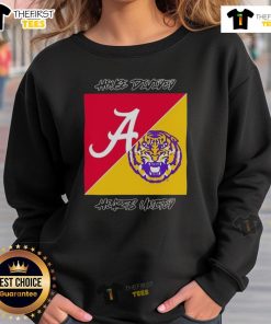 Top Alabama Crimson Tide vs LSU Tigers College Football House Divided Hearts 2025 Logo Sweatshirt design.