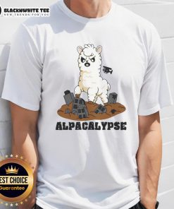 Top Alpacalypse Alpaca T-Shirt featuring a playful alpaca graphic on a vibrant background, perfect for alpaca lovers.