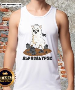 Stylish Top-Alpacalypse Alpaca Tank Top featuring a playful alpaca graphic, perfect for casual wear and animal lovers.