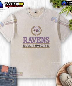 Top Baltimore Ravens Crest Washed T-Shirt featuring a vintage logo design for fans and athletes.