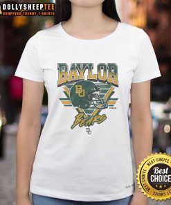Vintage ladies tee featuring the Baylor Bears logo in a stylish triangle design, perfect for fans and casual wear.