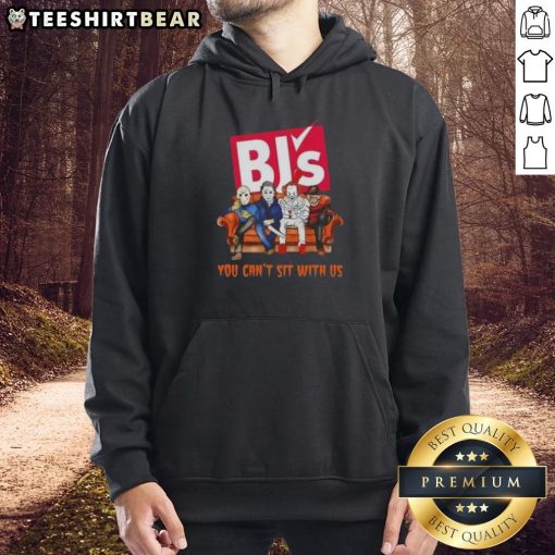 Top BJs Wholesale Club X Horror Movies Halloween hoodie featuring 'You Can't Sit With Us' design, perfect for spooky season.