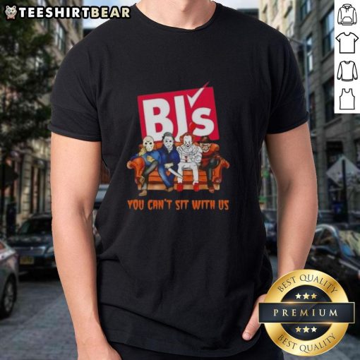 Alt Text: Top Bj's Wholesale Club Halloween T-Shirt featuring 'You Can't Sit With Us' design inspired by horror movies.