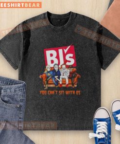 Top BJs Wholesale Club X Horror Movies Halloween You CaT Sit With Us washed t-shirt featuring spooky graphic design.
