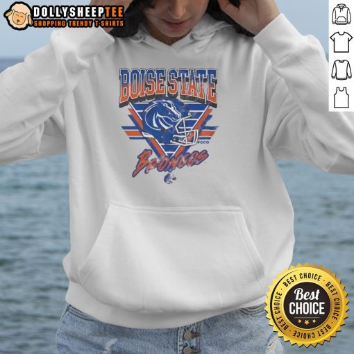 Vintage Boise State Broncos Triangle Hoodie featuring the iconic team logo and stylish design for fans.