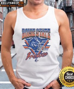 Vintage Boise State Broncos triangle tank top featuring team colors and logo, perfect for game day or casual wear.