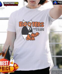 Top Booters Butch Bar And Diner T-Shirt featuring a vintage design with vibrant colors, perfect for diner enthusiasts.