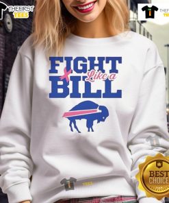 Top Buffalo Bills NFL Fight Like A Bills pink ribbon sweatshirt for fans supporting breast cancer awareness.