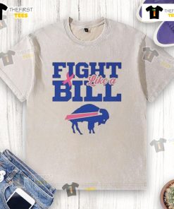 Top Buffalo Bills NFL Fight Like A Bills pink ribbon washed t-shirt showcasing team spirit and support for breast cancer awareness.