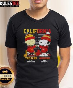 Alt Text: Top California Sports Charlie Brown USC Trojans and Snoopy San Francisco 49ers Sundays T-Shirt design