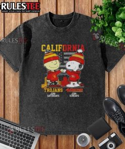 Top California Sports Charlie Brown USC Trojans Saturdays Snoopy San Francisco 49ers Sundays washed t-shirt design
