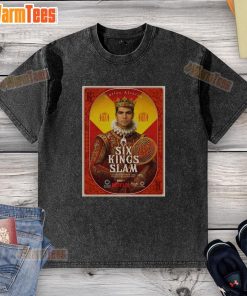 Alt Text: Top Carlos Alcaraz Six Kings Slam 2025 Riyadh Season Tennis washed t-shirt displayed on a hanger.